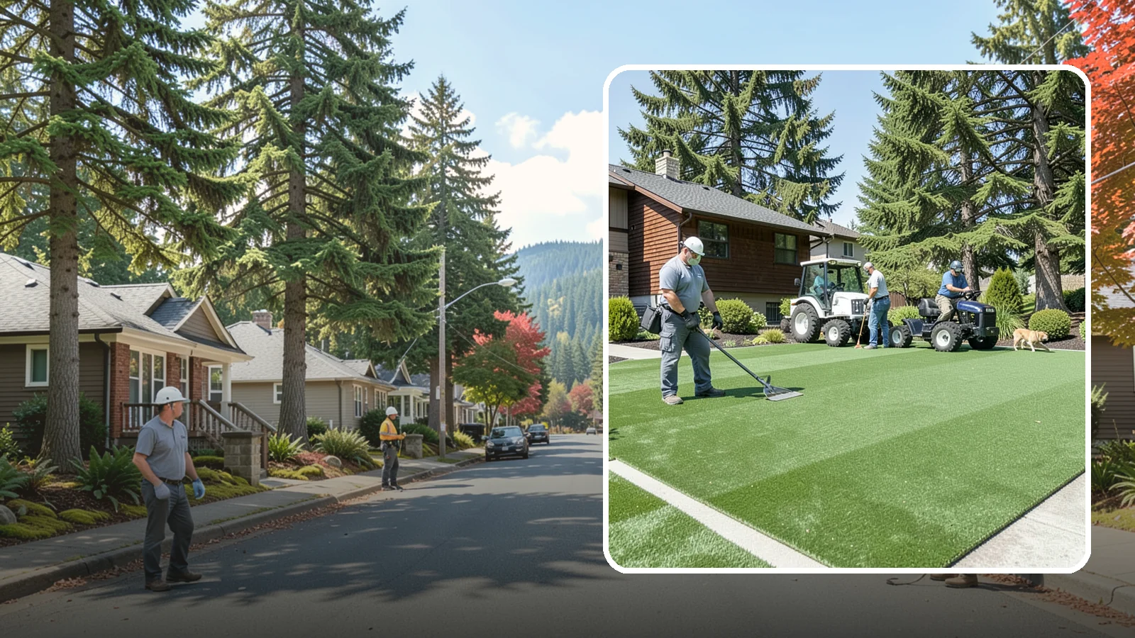 Pet Turf Installation in Hunts Point, King County, WA - Durable, drainable pet turf that gives dogs a clean, mud-free area that is easy to keep sanitary.
