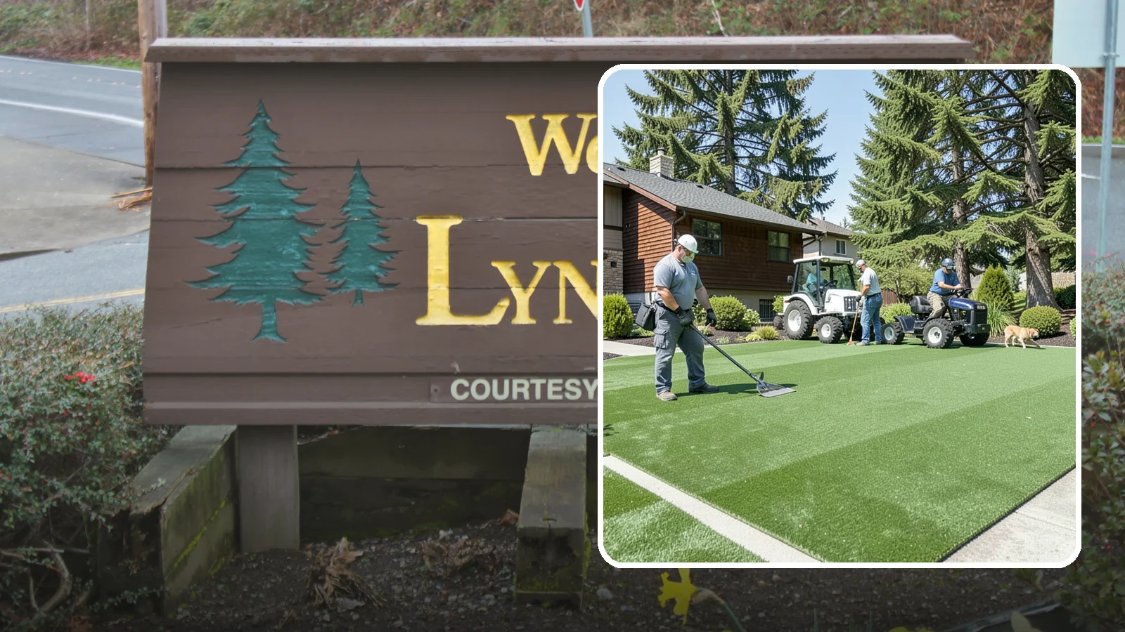 Pet Turf Installation in Lynnwood, Snohomish County, WA - Durable, drainable pet turf that gives dogs a clean, mud-free area that is easy to keep sanitary.