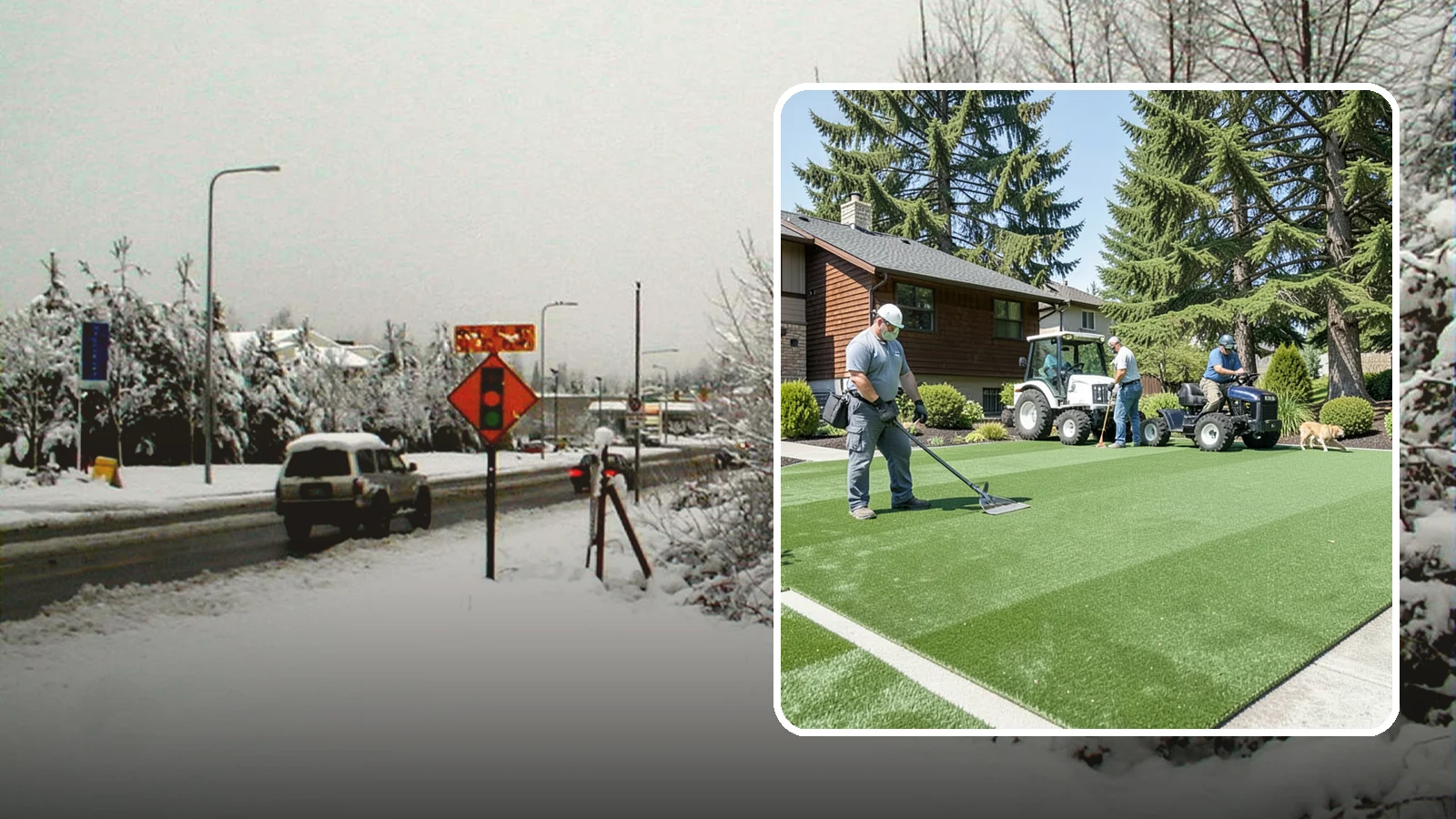 Pet Turf Installation in Newcastle, King County, WA - Durable, drainable pet turf that gives dogs a clean, mud-free area that is easy to keep sanitary.
