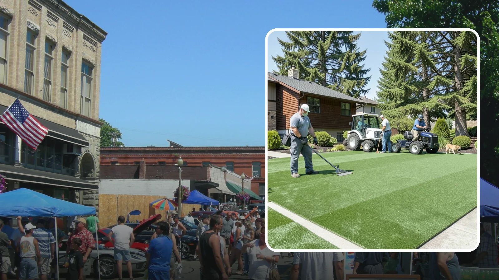 Pet Turf Installation in Snohomish, Snohomish County, WA - Durable, drainable pet turf that gives dogs a clean, mud-free area that is easy to keep sanitary.