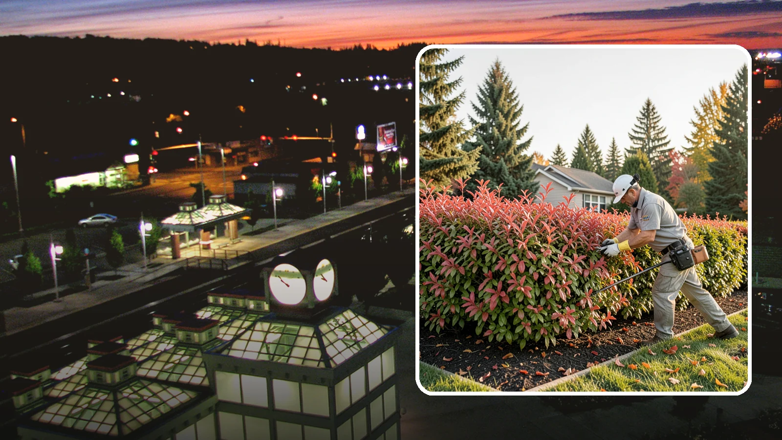 Photinia Trimming in Auburn, King County, WA - Strategic photinia trimming that triggers the vivid red new growth this hedge is famous for while managing leaf-spot disease.