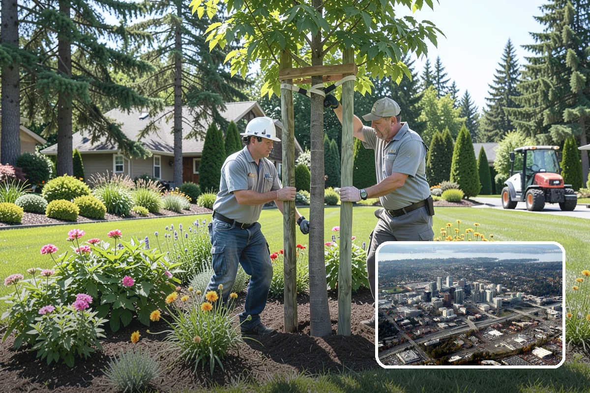 Photinia Trimming in Bellevue, King County, WA - Triggers the signature vivid red new-growth flush