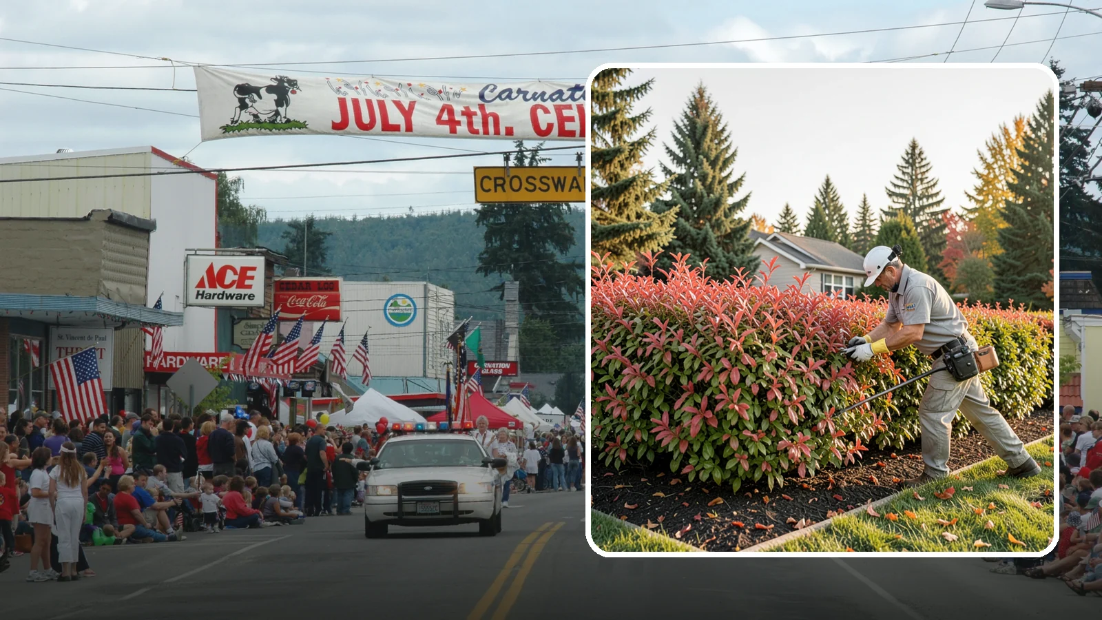 Photinia Trimming in Carnation, King County, WA - Strategic photinia trimming that triggers the vivid red new growth this hedge is famous for while managing leaf-spot disease.