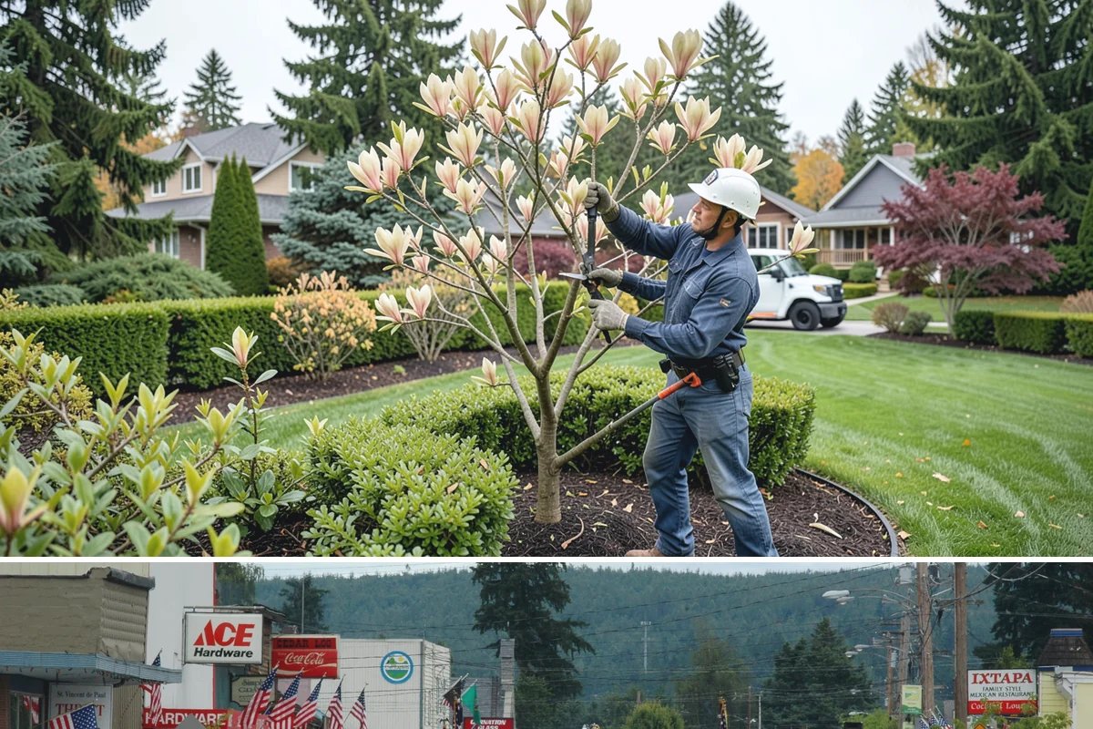 Photinia Trimming in Carnation, King County, WA - Trim in spring and early summer to drive red new growth