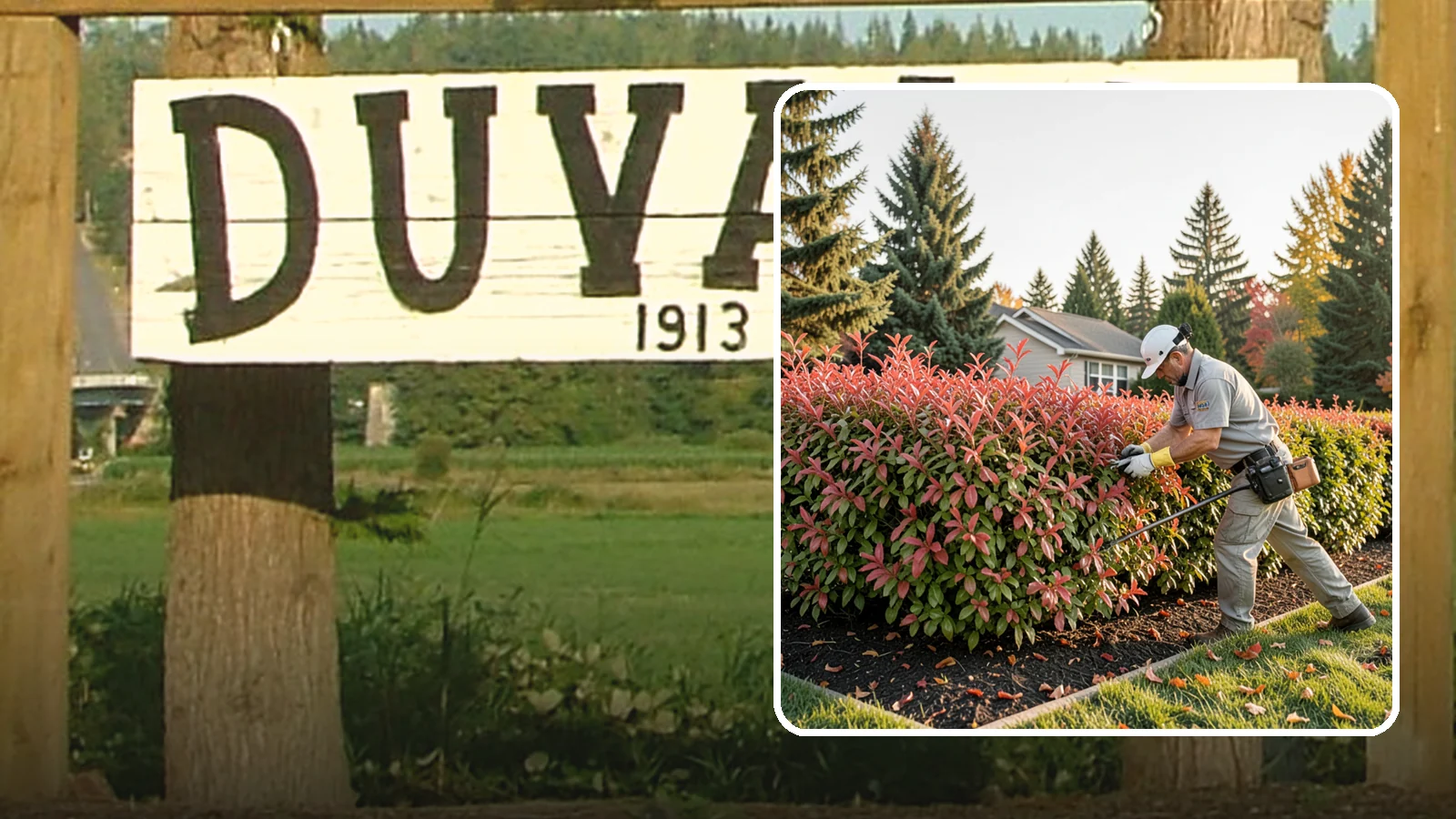 Photinia Trimming in Duvall, King County, WA - Strategic photinia trimming that triggers the vivid red new growth this hedge is famous for while managing leaf-spot disease.