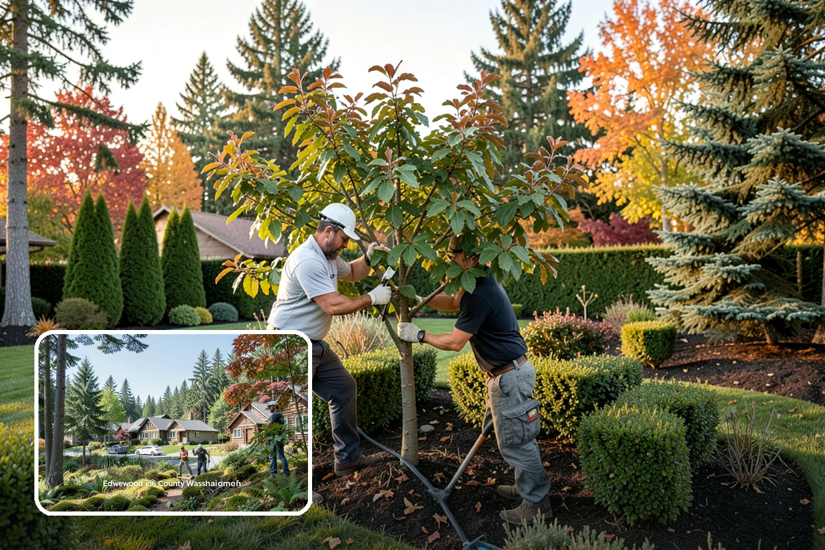 Photinia Trimming in Edgewood, Pierce County, WA - Triggers the signature vivid red new-growth flush