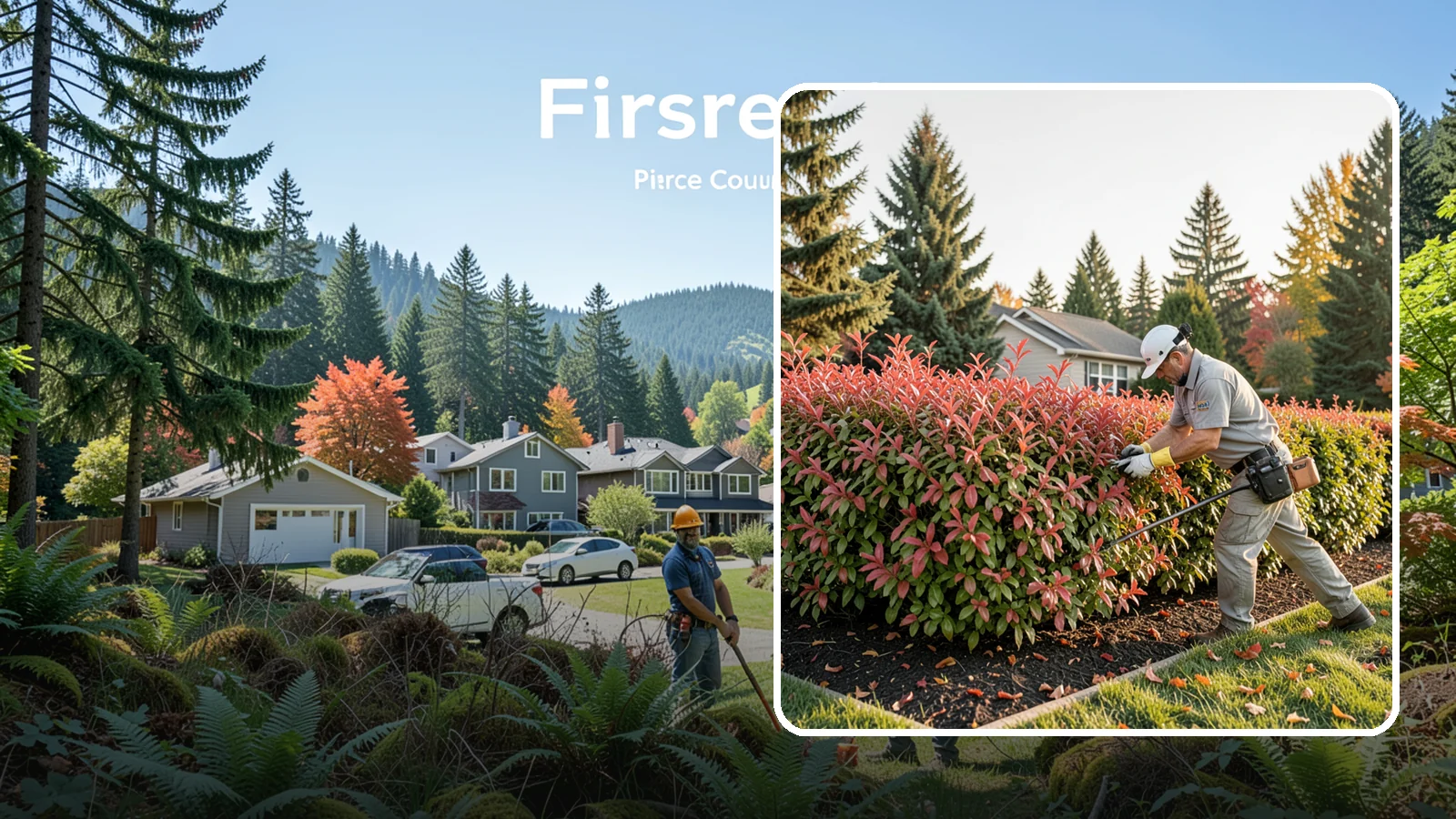 Photinia Trimming in Fircrest, Pierce County, WA - Strategic photinia trimming that triggers the vivid red new growth this hedge is famous for while managing leaf-spot disease.