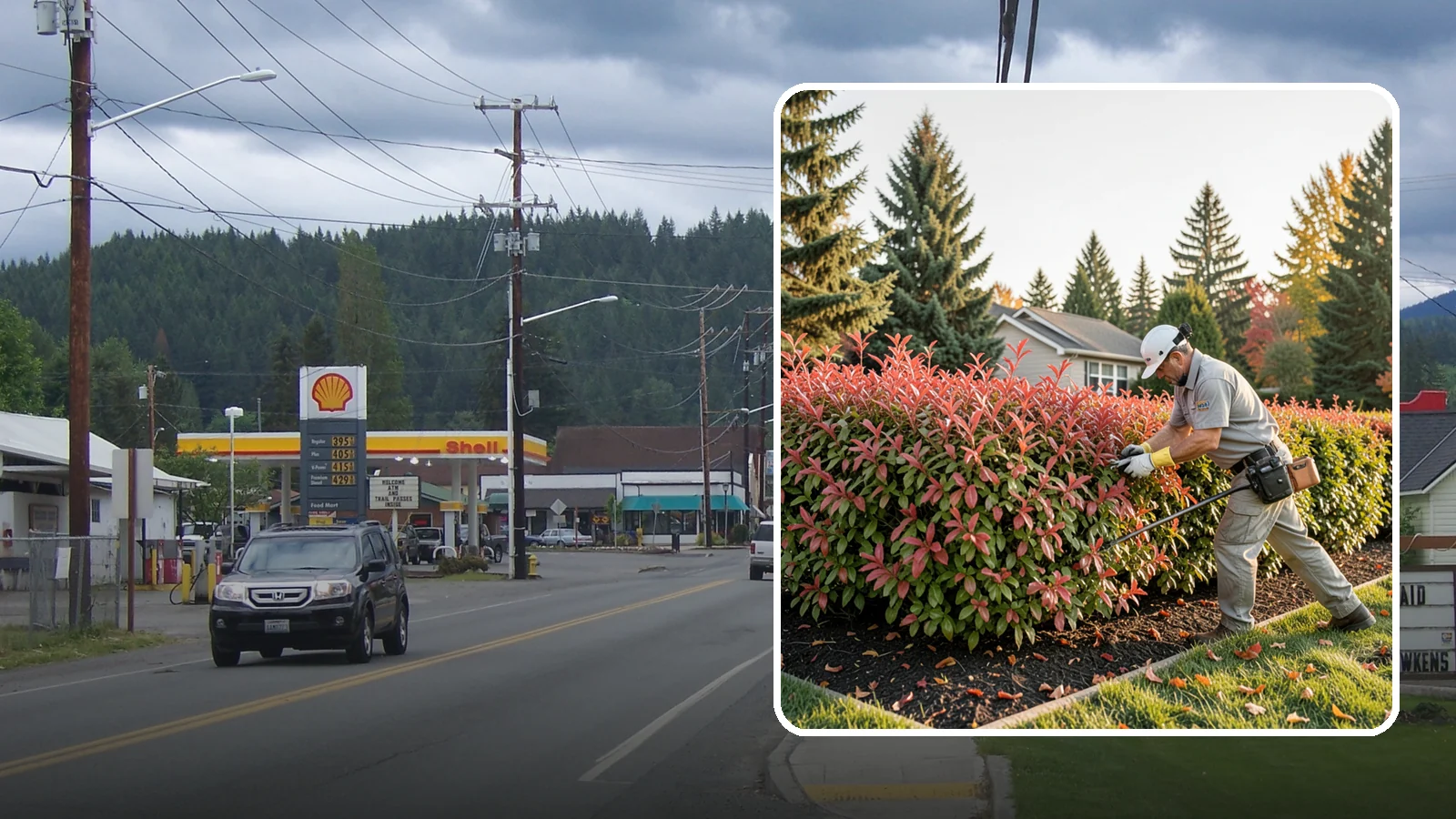 Photinia Trimming in Granite Falls, Snohomish County, WA - Strategic photinia trimming that triggers the vivid red new growth this hedge is famous for while managing leaf-spot disease.