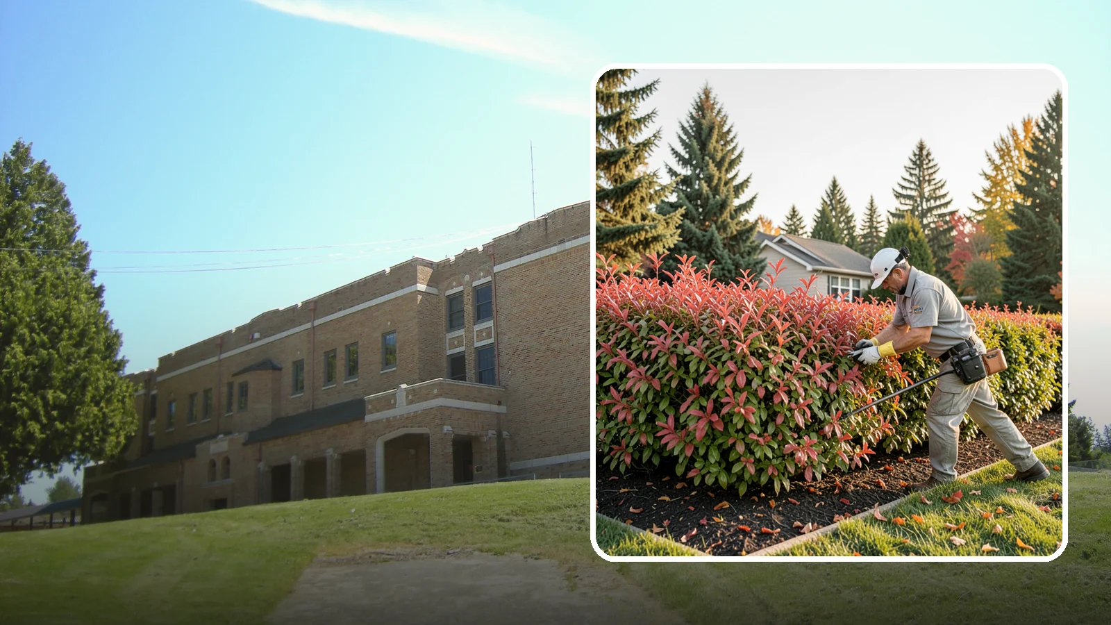 Photinia Trimming in Maple Valley, King County, WA - Strategic photinia trimming that triggers the vivid red new growth this hedge is famous for while managing leaf-spot disease.