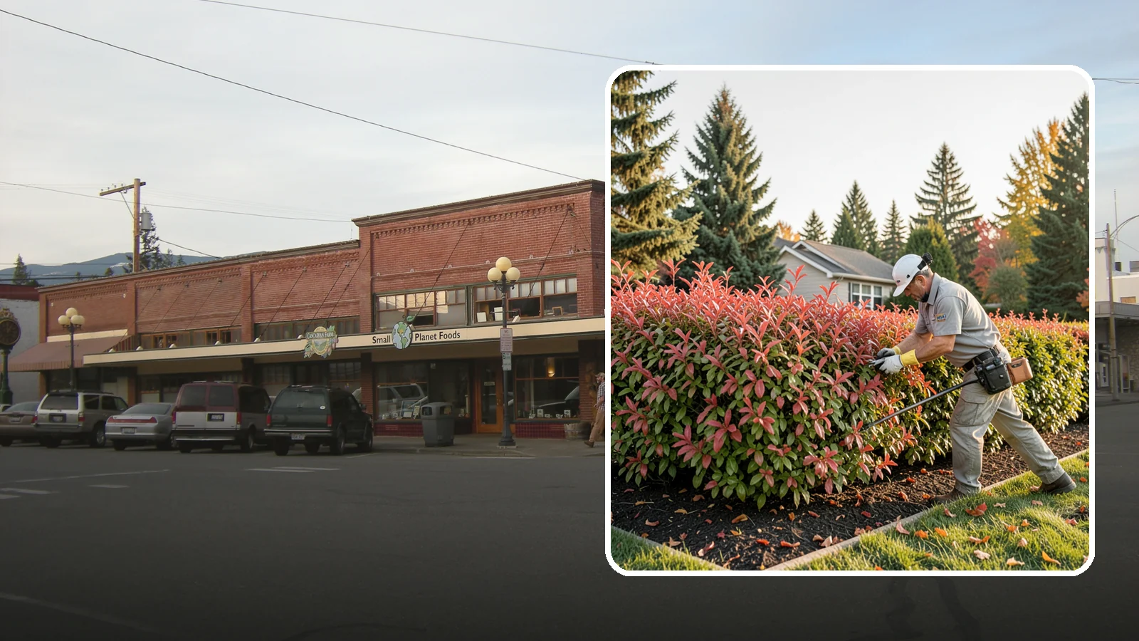 Photinia Trimming in Sedro-Woolley, Skagit County, WA - Strategic photinia trimming that triggers the vivid red new growth this hedge is famous for while managing leaf-spot disease.