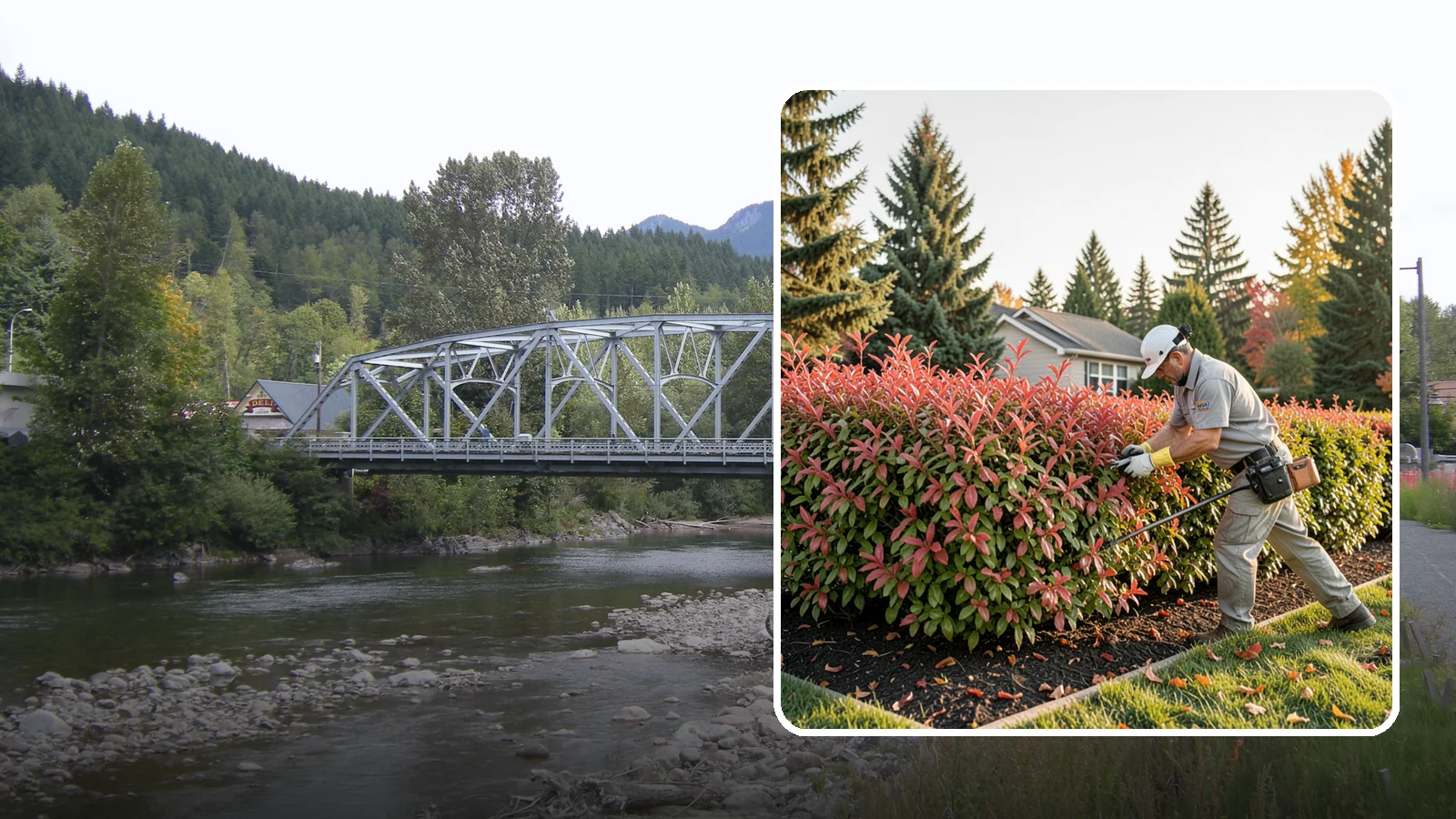 Photinia Trimming in Skykomish, King County, WA - Strategic photinia trimming that triggers the vivid red new growth this hedge is famous for while managing leaf-spot disease.