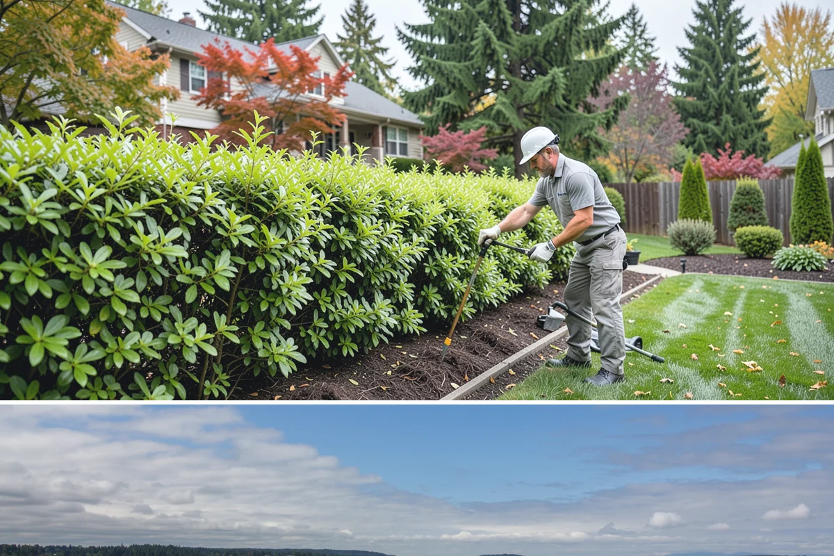 Photinia Trimming in University Place, Pierce County, WA - Trim in spring and early summer to drive red new growth
