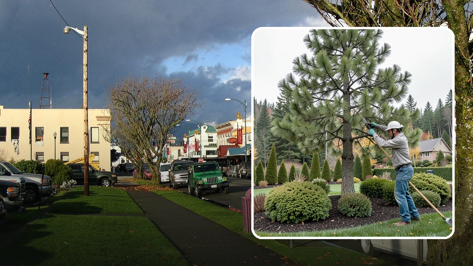 Pine Tree Pruning in Arlington, Snohomish County, WA - Pine pruning for health, safety, and form, using techniques suited to conifers.