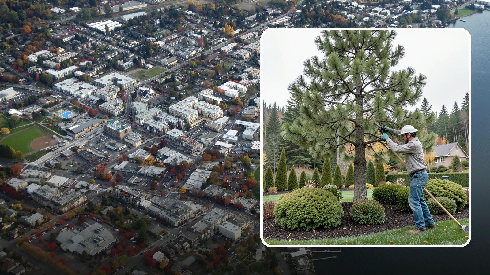 Pine Tree Pruning in Kirkland, King County, WA - Pine pruning for health, safety, and form, using techniques suited to conifers.