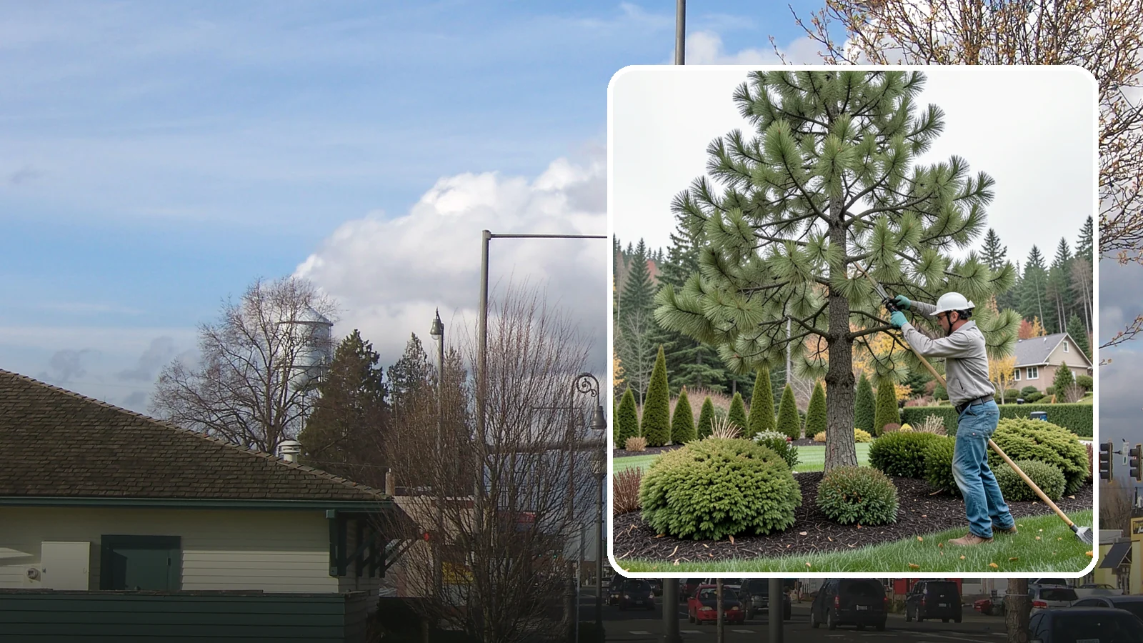 Pine Tree Pruning in Marysville, Snohomish County, WA - Pine pruning for health, safety, and form, using techniques suited to conifers.