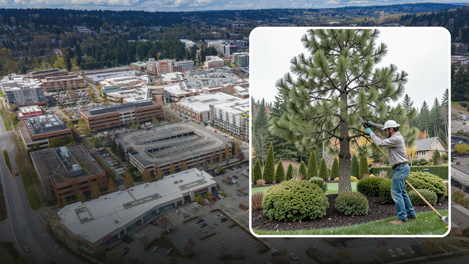Pine Tree Pruning in Redmond, King County, WA - Pine pruning for health, safety, and form, using techniques suited to conifers.
