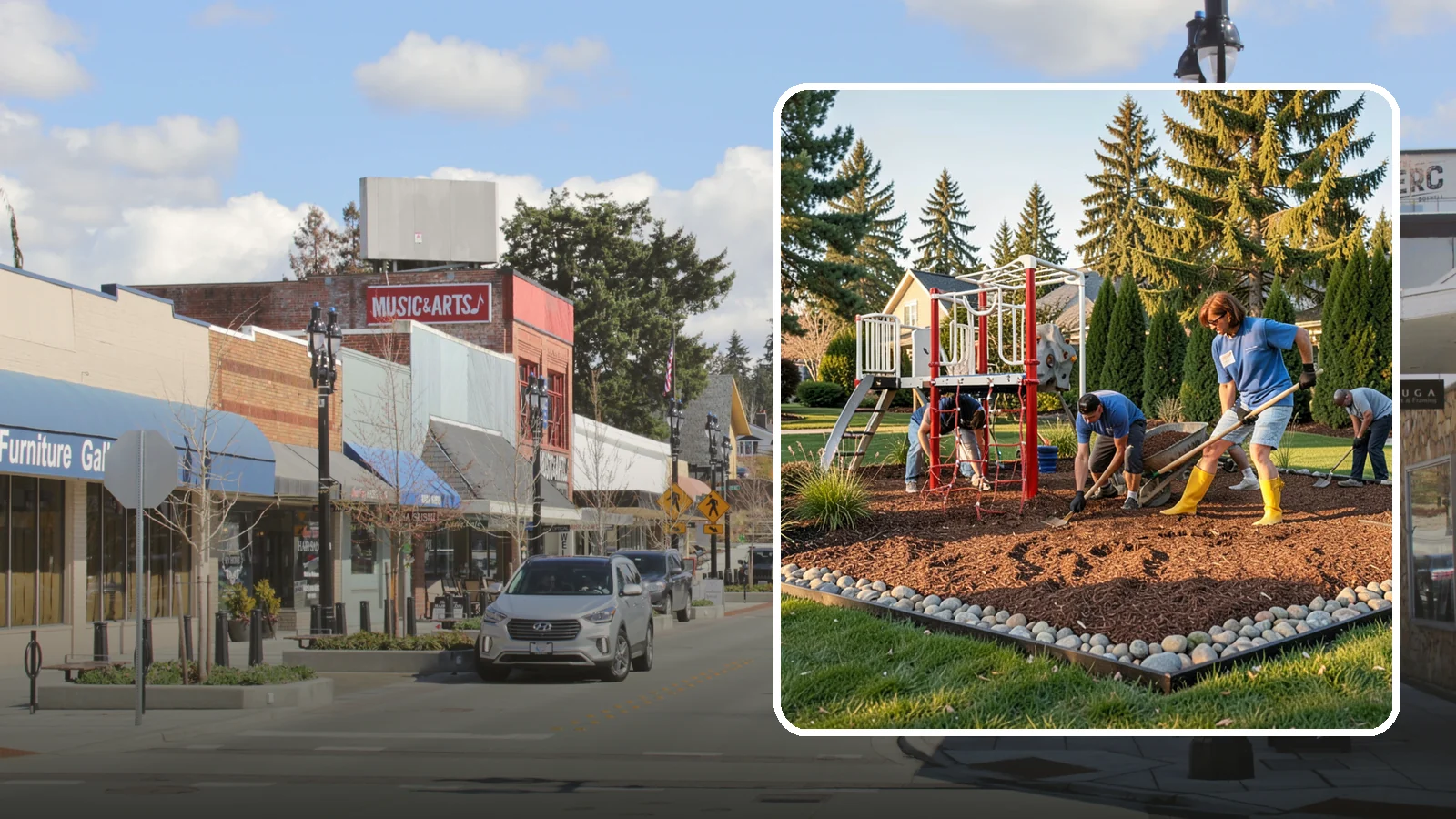 Playground Mulch Installation in Bothell, King County, WA - We install certified engineered wood fiber playground mulch that cushions falls and meets safety standards for play areas.