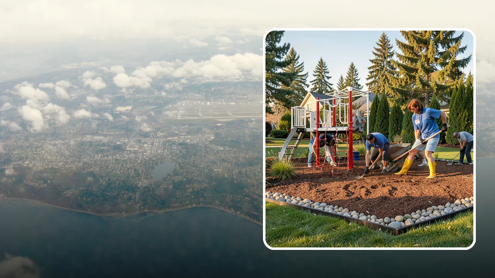 Playground Mulch Installation in Burien, King County, WA - We install certified engineered wood fiber playground mulch that cushions falls and meets safety standards for play areas.