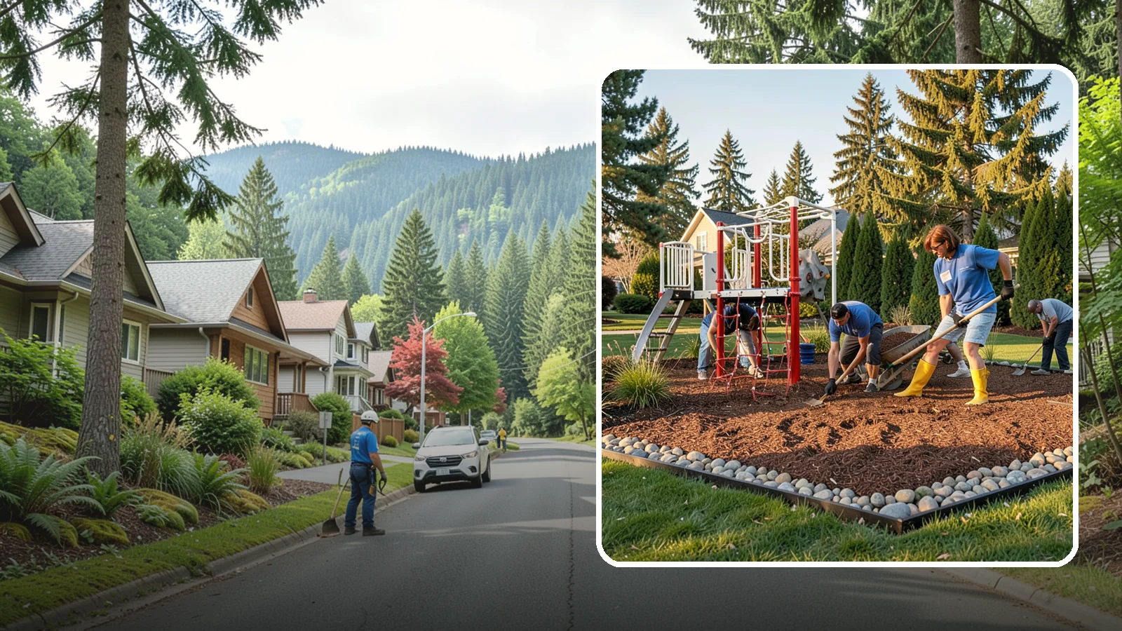 Playground Mulch Installation in Darrington, Snohomish County, WA - We install certified engineered wood fiber playground mulch that cushions falls and meets safety standards for play areas.