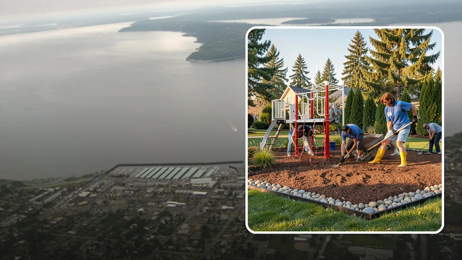 Playground Mulch Installation in Des Moines, King County, WA - We install certified engineered wood fiber playground mulch that cushions falls and meets safety standards for play areas.
