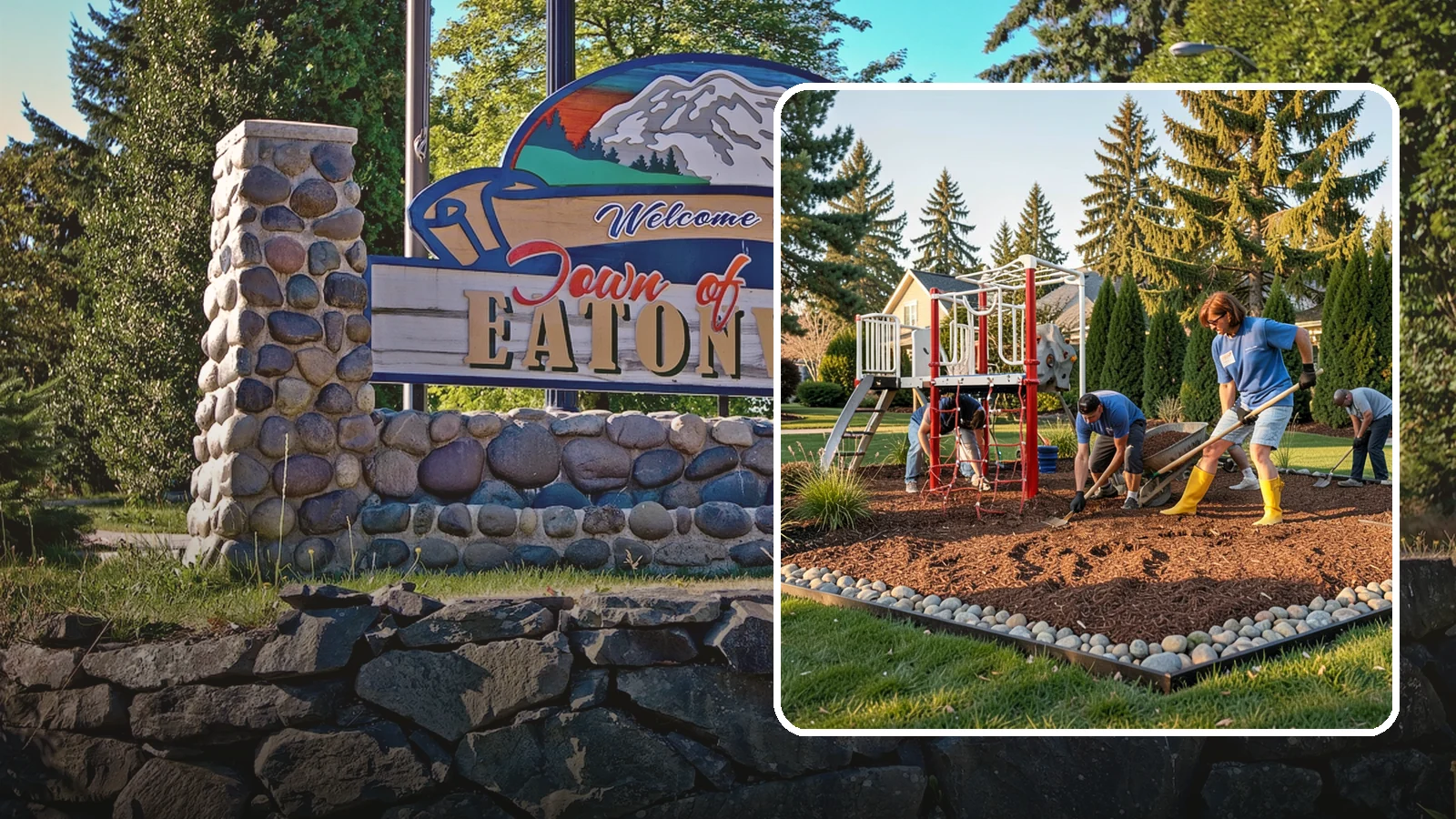 Playground Mulch Installation in Eatonville, Pierce County, WA - We install certified engineered wood fiber playground mulch that cushions falls and meets safety standards for play areas.