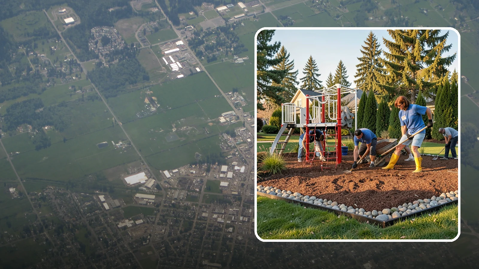 Playground Mulch Installation in Enumclaw, King County, WA - We install certified engineered wood fiber playground mulch that cushions falls and meets safety standards for play areas.