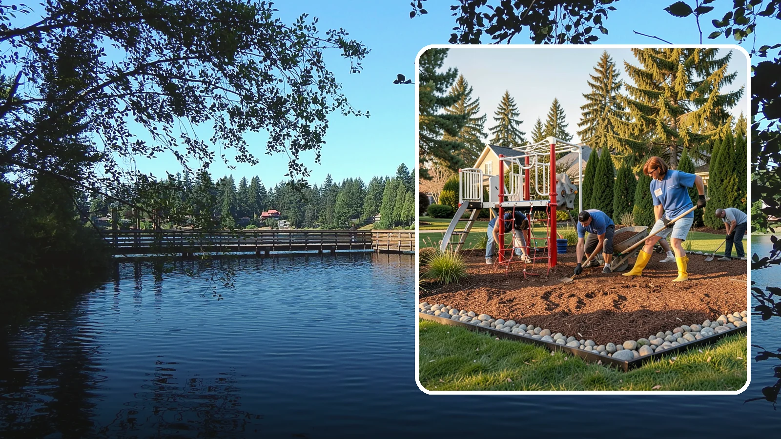 Playground Mulch Installation in Federal Way, King County, WA - We install certified engineered wood fiber playground mulch that cushions falls and meets safety standards for play areas.