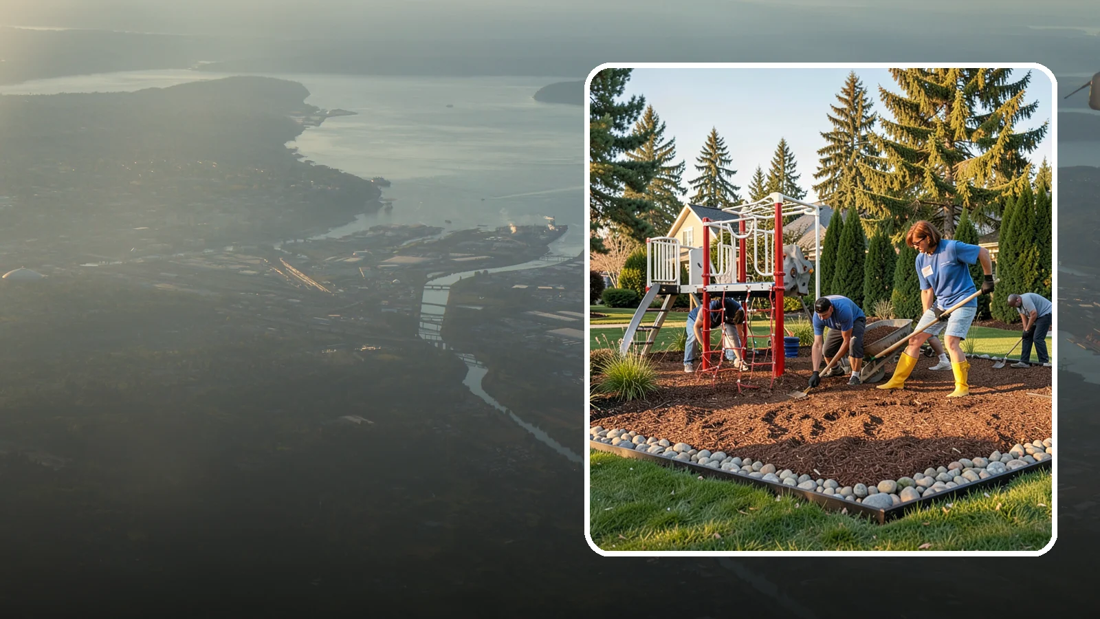 Playground Mulch Installation in Fife, Pierce County, WA - We install certified engineered wood fiber playground mulch that cushions falls and meets safety standards for play areas.