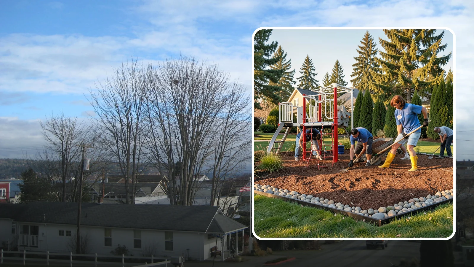 Playground Mulch Installation in Langley, Island County, WA - We install certified engineered wood fiber playground mulch that cushions falls and meets safety standards for play areas.