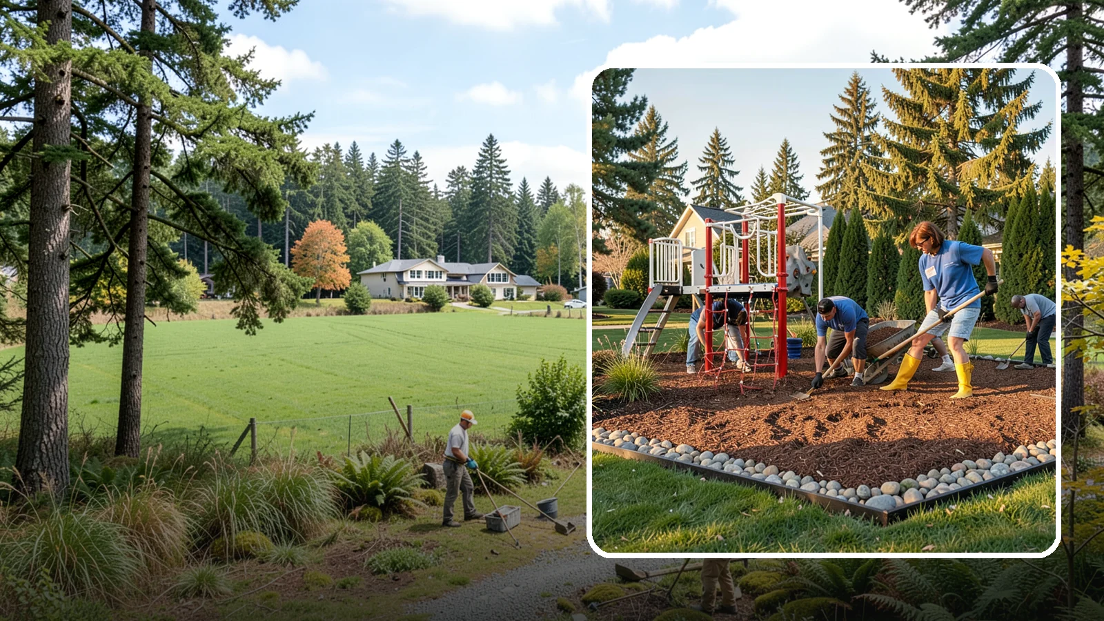 Playground Mulch Installation in Lyman, Skagit County, WA - We install certified engineered wood fiber playground mulch that cushions falls and meets safety standards for play areas.