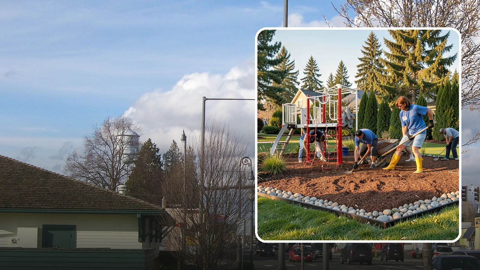 Playground Mulch Installation in Marysville, Snohomish County, WA - We install certified engineered wood fiber playground mulch that cushions falls and meets safety standards for play areas.
