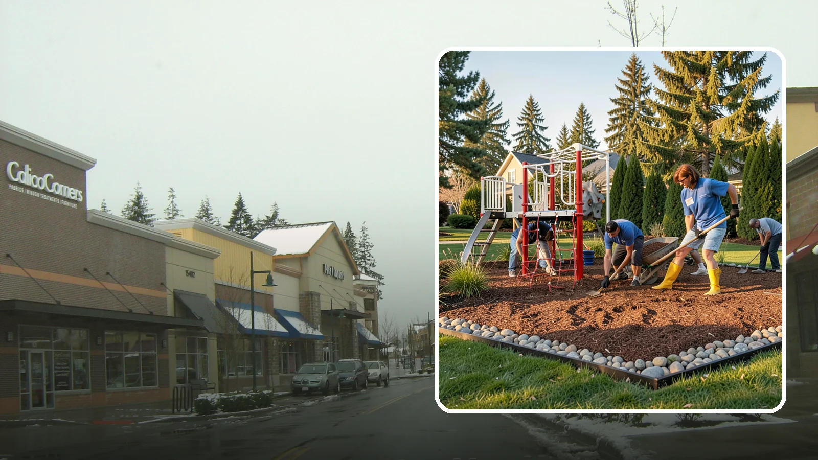 Playground Mulch Installation in Mill Creek, Snohomish County, WA - We install certified engineered wood fiber playground mulch that cushions falls and meets safety standards for play areas.