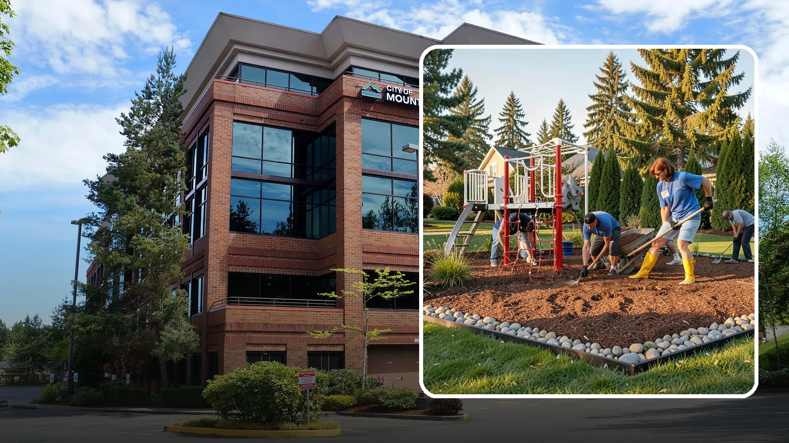Playground Mulch Installation in Mountlake Terrace, Snohomish County, WA - We install certified engineered wood fiber playground mulch that cushions falls and meets safety standards for play areas.