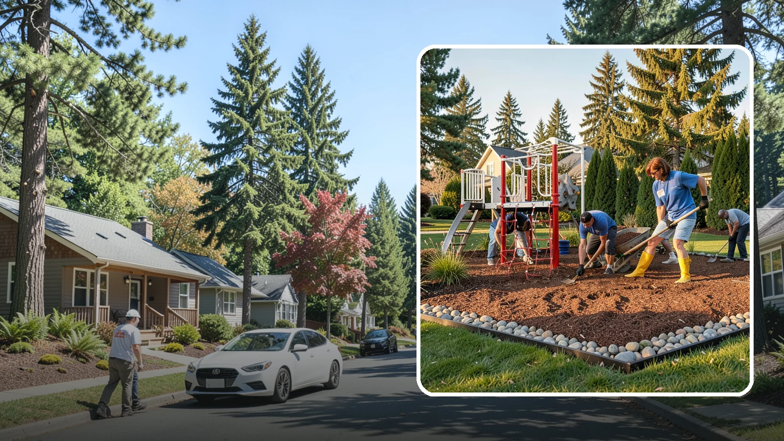 Playground Mulch Installation in Orting, Pierce County, WA - We install certified engineered wood fiber playground mulch that cushions falls and meets safety standards for play areas.