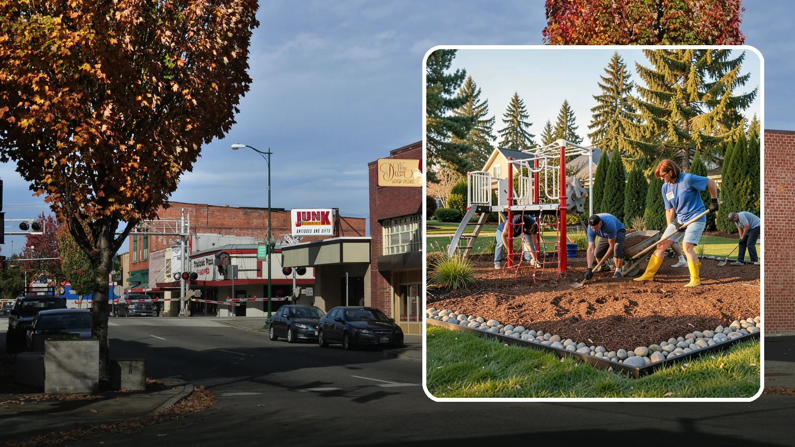 Playground Mulch Installation in Puyallup, Pierce County, WA - We install certified engineered wood fiber playground mulch that cushions falls and meets safety standards for play areas.