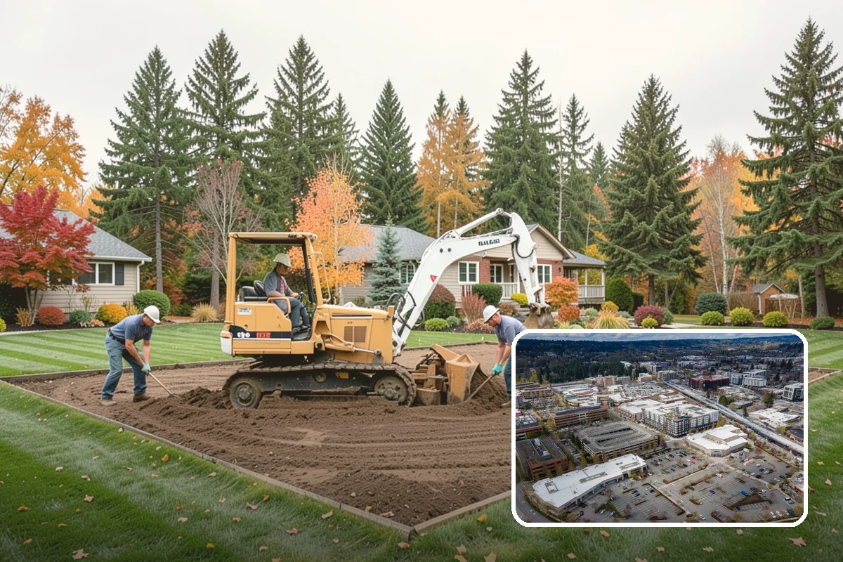 Playground Mulch Installation in Redmond, King County, WA - Cushions falls under play equipment to reduce injury risk