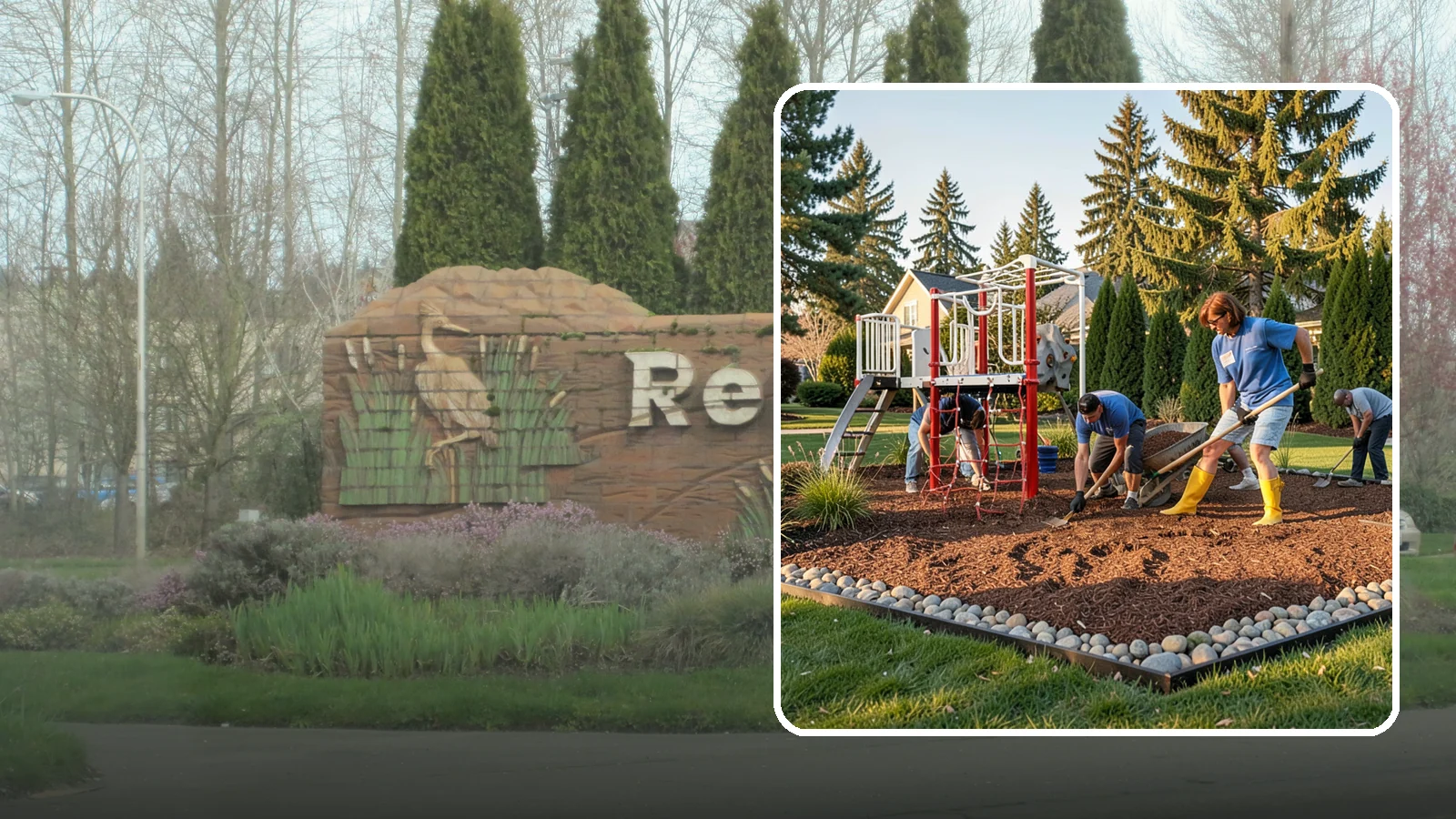 Playground Mulch Installation in Renton, King County, WA - We install certified engineered wood fiber playground mulch that cushions falls and meets safety standards for play areas.