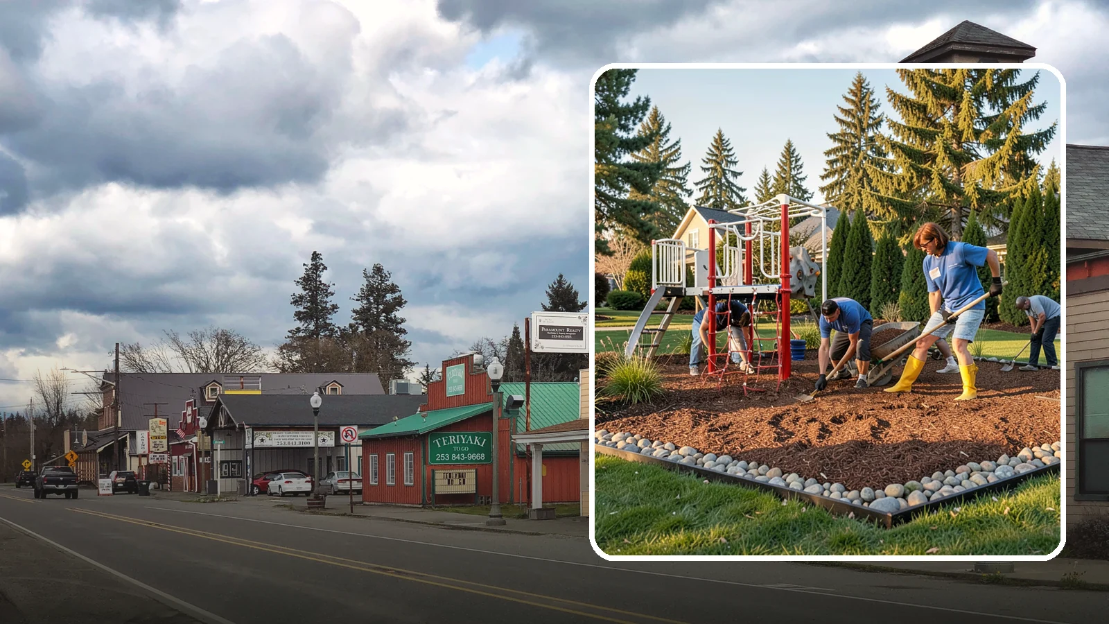 Playground Mulch Installation in Roy, Pierce County, WA - We install certified engineered wood fiber playground mulch that cushions falls and meets safety standards for play areas.