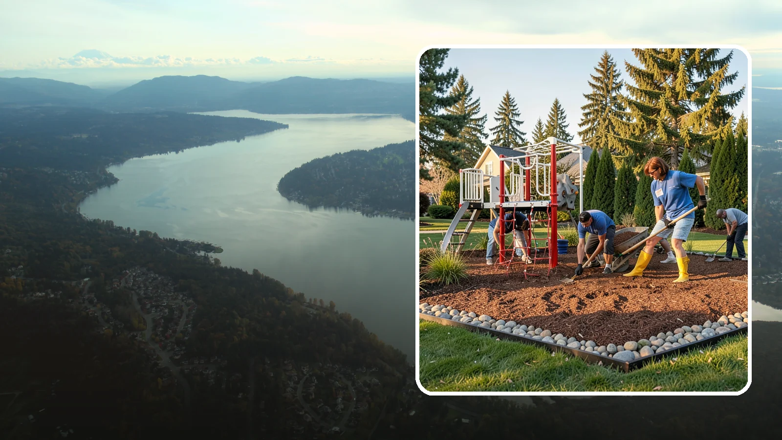 Playground Mulch Installation in Sammamish, King County, WA - We install certified engineered wood fiber playground mulch that cushions falls and meets safety standards for play areas.