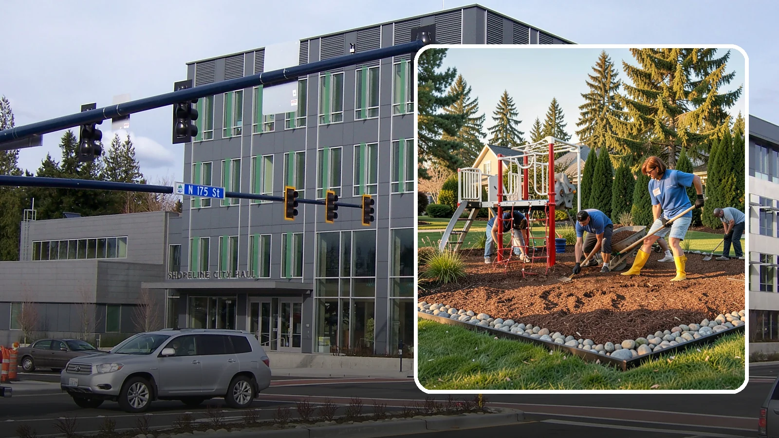 Playground Mulch Installation in Shoreline, King County, WA - We install certified engineered wood fiber playground mulch that cushions falls and meets safety standards for play areas.