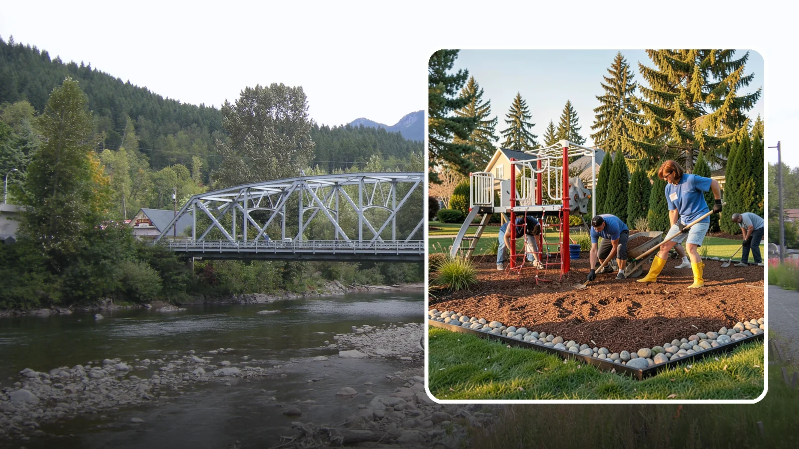 Playground Mulch Installation in Skykomish, King County, WA - We install certified engineered wood fiber playground mulch that cushions falls and meets safety standards for play areas.