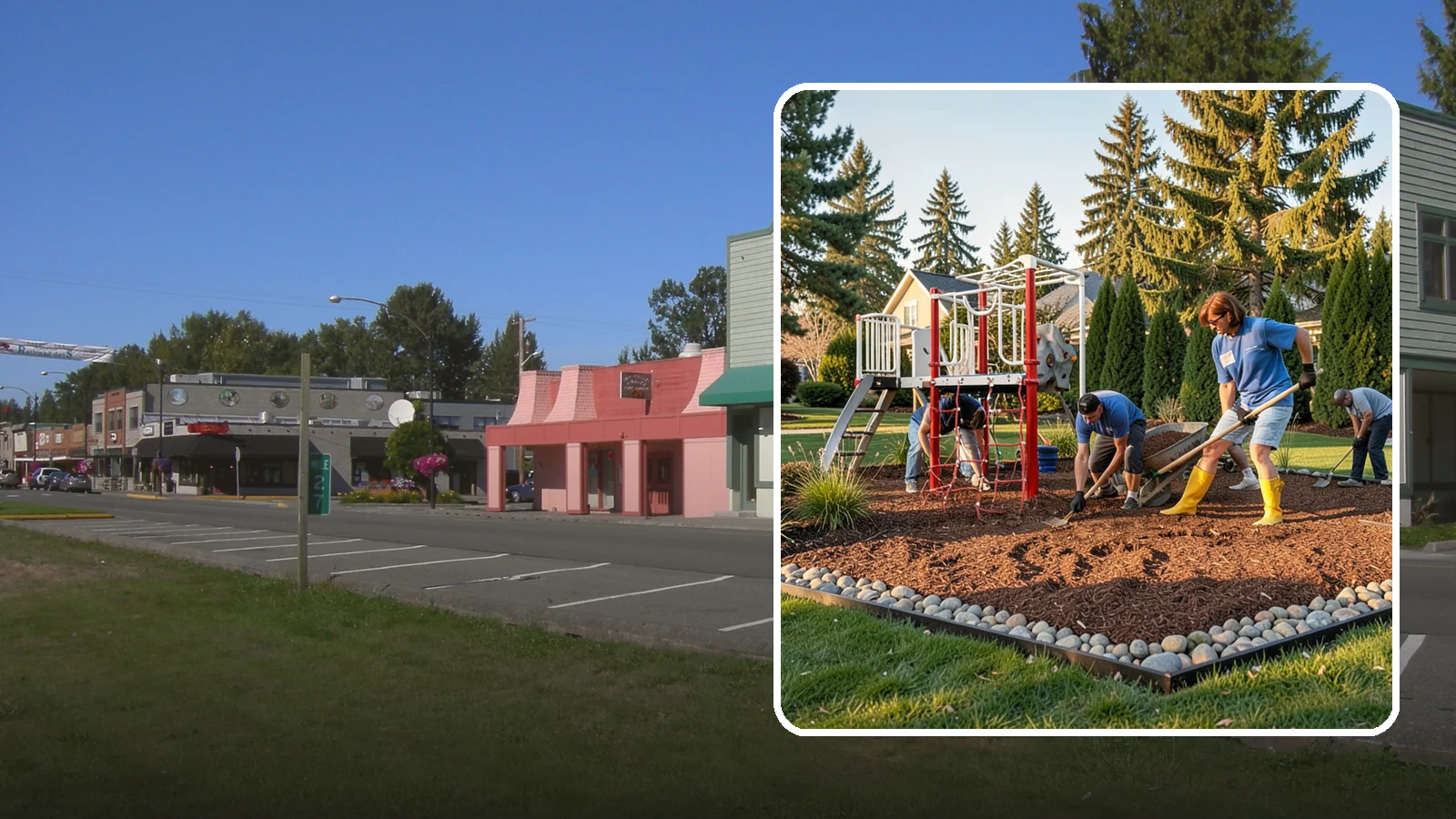 Playground Mulch Installation in Snoqualmie, King County, WA - We install certified engineered wood fiber playground mulch that cushions falls and meets safety standards for play areas.
