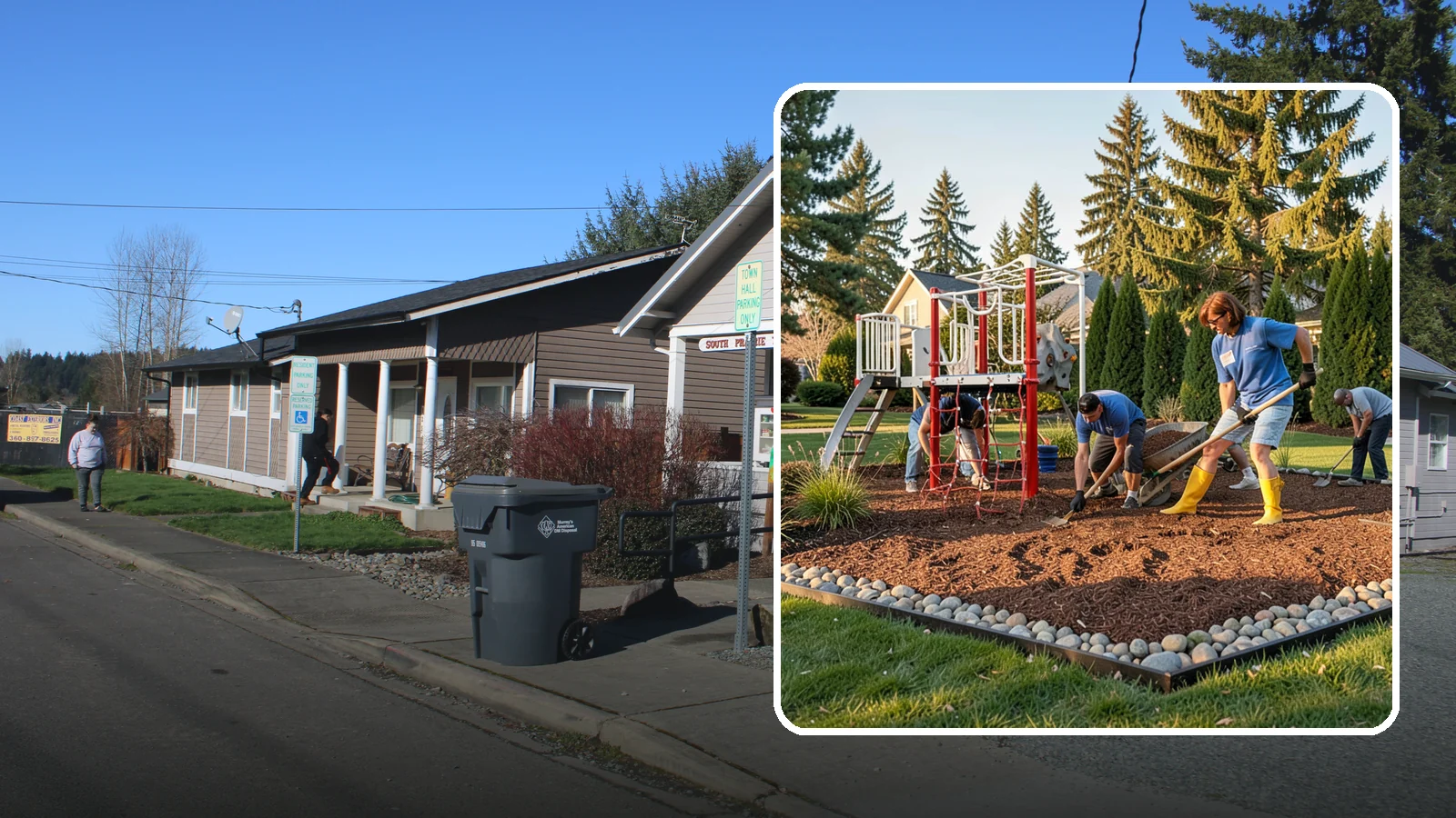 Playground Mulch Installation in South Prairie, Pierce County, WA - We install certified engineered wood fiber playground mulch that cushions falls and meets safety standards for play areas.