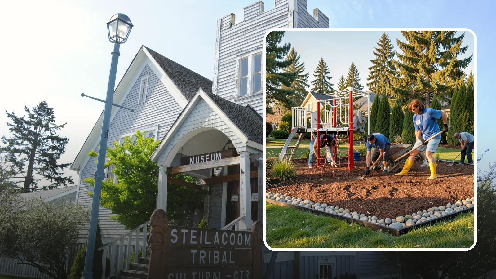 Playground Mulch Installation in Steilacoom, Pierce County, WA - We install certified engineered wood fiber playground mulch that cushions falls and meets safety standards for play areas.