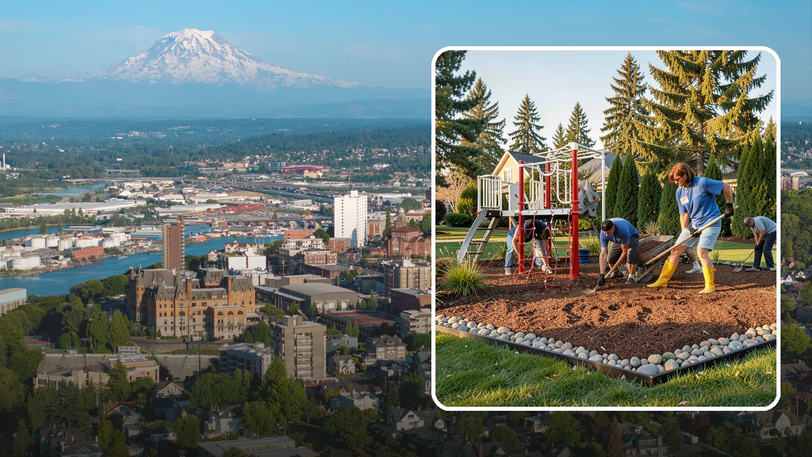 Playground Mulch Installation in Tacoma, Pierce County, WA - We install certified engineered wood fiber playground mulch that cushions falls and meets safety standards for play areas.