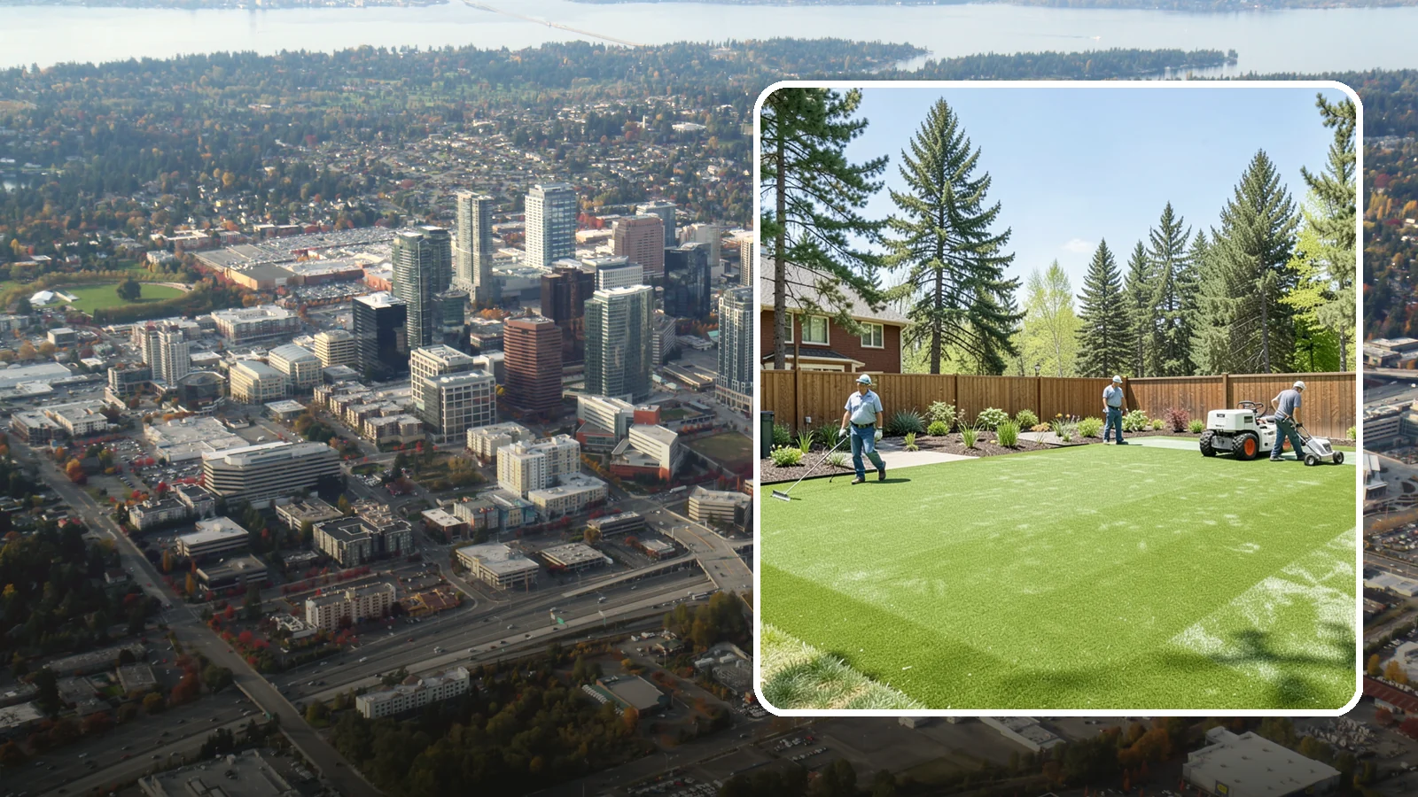 Playground Turf Installation in Bellevue, King County, WA - Safe, cushioned playground turf with impact padding for a soft, clean, all-weather play surface.