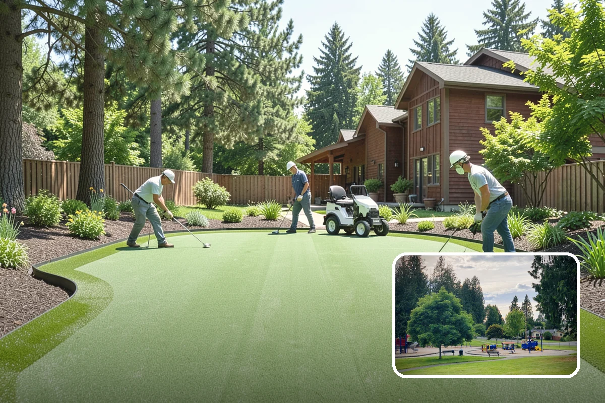 Playground Turf Installation in Bonney Lake, Pierce County, WA - Soft, cushioned surface for falls