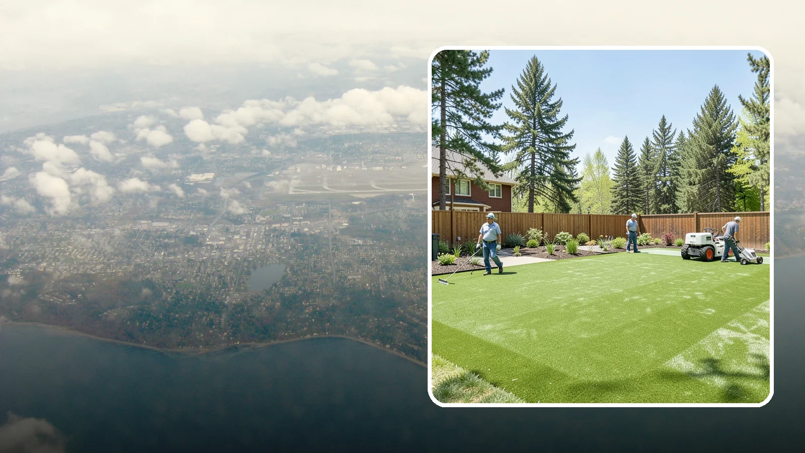 Playground Turf Installation in Burien, King County, WA - Safe, cushioned playground turf with impact padding for a soft, clean, all-weather play surface.
