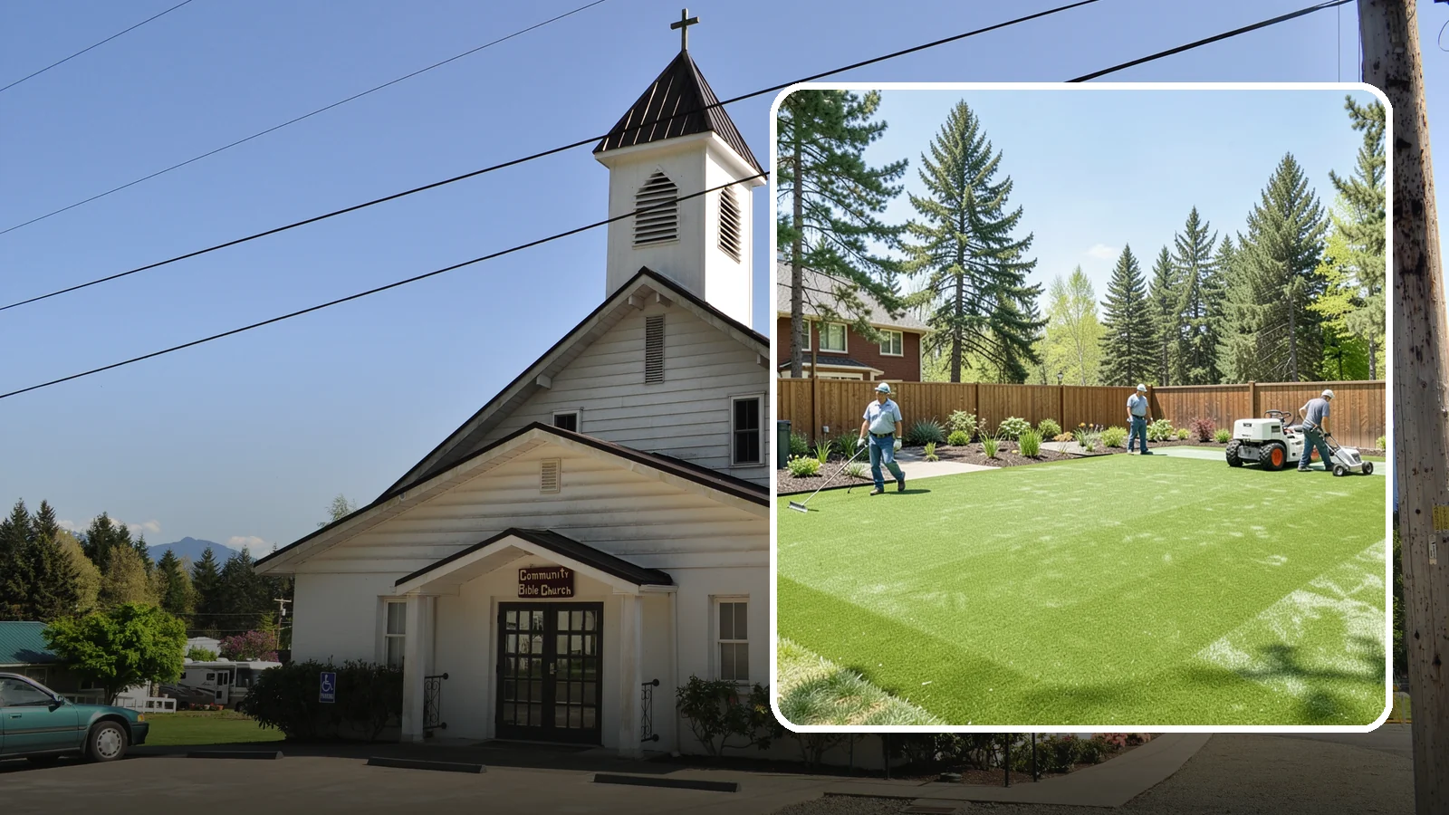 Playground Turf Installation in Concrete, Skagit County, WA - Safe, cushioned playground turf with impact padding for a soft, clean, all-weather play surface.