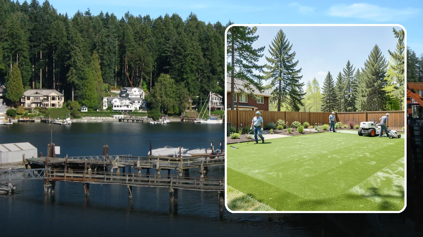 Playground Turf Installation in Gig Harbor, Pierce County, WA - Safe, cushioned playground turf with impact padding for a soft, clean, all-weather play surface.